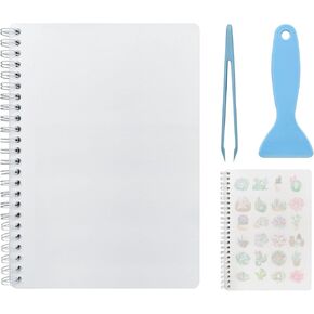 Reusable Sticker Book Collecting Album A5 Size 80 Sheets Sticker Collection Storage Book for Adults Release Paper Sticker Saver Holder Book with Tools (Clear)