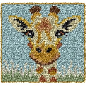 YP Small Latch Hook Kits Rug Bee Crochet Yarn Cushion Colour Pre-Printed Canvas Rug Needlework DIY Embroidery Craft Latch Hook Kit for Kids Beginner,12'' X12''
