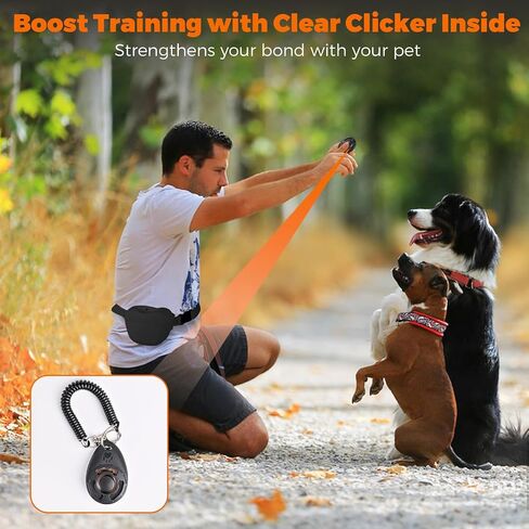 Dog Treat Pouch for Pet Training, 1.67 Cup Magnetic Closure Silicone Dog Treat Bag, Fanny Bag Treat Holder with Waist Belt for Dog Training (Black) in Saudi Arabia