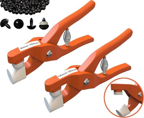 أداة مساعدة للعين الآمنة من GEOCCI لربط عيون السلامة للكروشيه، أدوات كروشيه لعيون الأمان للكروشيه أميجورومي ومحشوة 5-30 مم، مستلزمات صناعة عيون الحيوانات DIY (برتقالي أصفر) in Kuwait