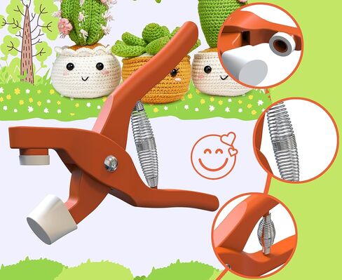 أداة مساعدة للعين الآمنة من GEOCCI لربط عيون السلامة للكروشيه، أدوات كروشيه لعيون الأمان للكروشيه أميجورومي ومحشوة 5-30 مم، مستلزمات صناعة عيون الحيوانات DIY (برتقالي أصفر) in Kuwait