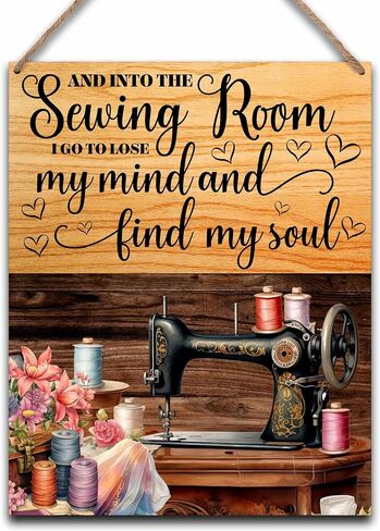 Sewing Room Wall Art Hanging Decor, Sewing Notions Supplies Metal Sign Gifts for Quilters, Sewing Lover Gifts for Home Office Farm Store Garage (A06) in Kuwait