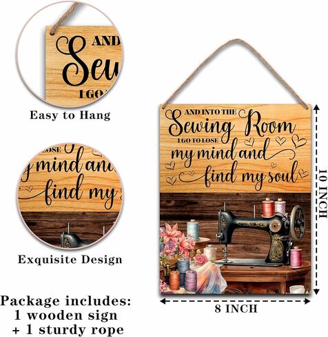 Sewing Room Wall Art Hanging Decor, Sewing Notions Supplies Metal Sign Gifts for Quilters, Sewing Lover Gifts for Home Office Farm Store Garage (A06) in Kuwait