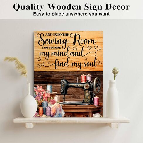 Sewing Room Wall Art Hanging Decor, Sewing Notions Supplies Metal Sign Gifts for Quilters, Sewing Lover Gifts for Home Office Farm Store Garage (A06) in Kuwait