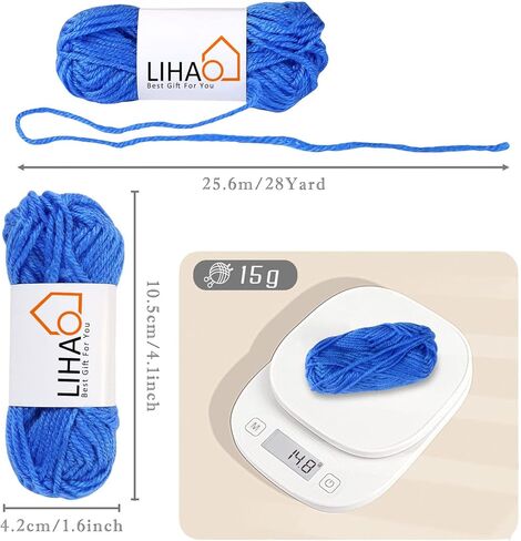 LIHAO 12 Skeins Mini Yarn for Knitting Crochet Craft - 100% Acrylic in Kuwait