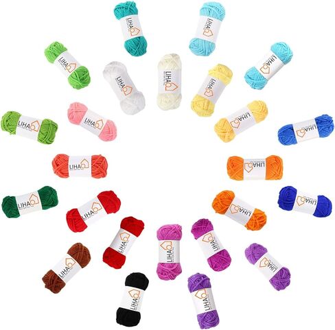 LIHAO 12 Skeins Mini Yarn for Knitting Crochet Craft - 100% Acrylic in Kuwait