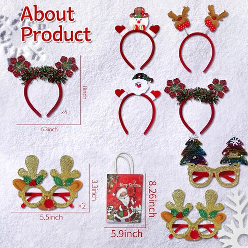 6 PCS Christmas Headbands Set - Festive Reindeer Antlers, Snowman, Santa, Christmas Tree Hair Accessories for Christmas Party Favors, Holiday Decorations, Fun Family Gatherings for Boys Girls in Saudi Arabia