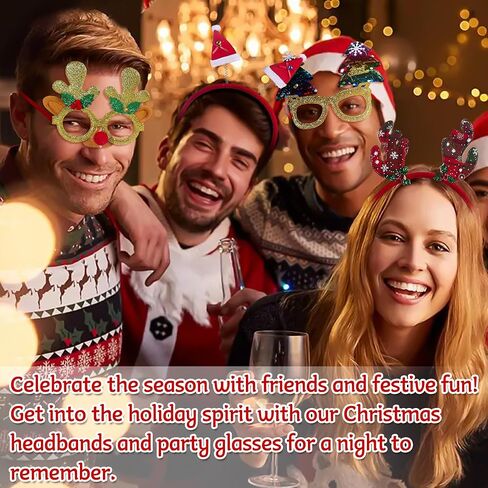 6 PCS Christmas Headbands Set - Festive Reindeer Antlers, Snowman, Santa, Christmas Tree Hair Accessories for Christmas Party Favors, Holiday Decorations, Fun Family Gatherings for Boys Girls in Saudi Arabia
