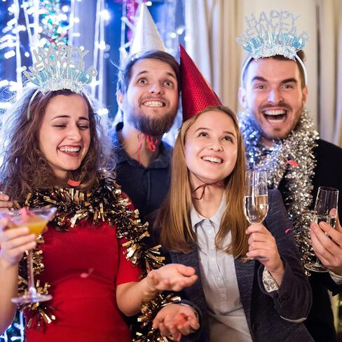 hoteam 4 قطع رأس السنة الجديدة عقال تيارا 2025 رأس السنة الجديدة hairband سنوات جديدة سعيدة hairband وامض سنوات جديدة الشعر التبعي بريق عشية رأس السنة الجديدة الملحقات للنساء البالغات لوازم الحفلات هدية العيد in Kuwait