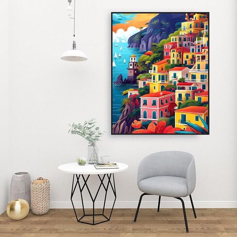 cdjlddww Retro Cocktail Paint by Numbers Kit for Adults, Cocktail Paint by Numbers Kit for Adults Beginner, DIY Watercolor Paint by Numbers Kits on Canvas Without Frame for Home Wall Decor 16X20 Inch in Saudi Arabia