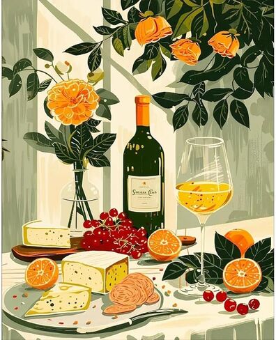 cdjlddww Retro Cocktail Paint by Numbers Kit for Adults, Cocktail Paint by Numbers Kit for Adults Beginner, DIY Watercolor Paint by Numbers Kits on Canvas Without Frame for Home Wall Decor 16X20 Inch in Saudi Arabia