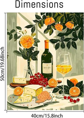 cdjlddww Retro Cocktail Paint by Numbers Kit for Adults, Cocktail Paint by Numbers Kit for Adults Beginner, DIY Watercolor Paint by Numbers Kits on Canvas Without Frame for Home Wall Decor 16X20 Inch in Saudi Arabia