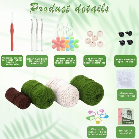 طقم كروشيه للمبتدئين من مورفين، طقم كروشيه للمبتدئين، مجموعات كروشيه للنباتات المعلقة، طقم كروشيه للمبتدئين للبالغين مع خيوط كروشيه، خطافات، فيديو خطوة بخطوة، لحرف الهالوين اليدوية in Kuwait