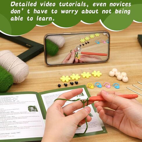 طقم كروشيه للمبتدئين من مورفين، طقم كروشيه للمبتدئين، مجموعات كروشيه للنباتات المعلقة، طقم كروشيه للمبتدئين للبالغين مع خيوط كروشيه، خطافات، فيديو خطوة بخطوة، لحرف الهالوين اليدوية in Kuwait