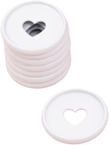 Craftelier - حلقات قرص معدنية على شكل حرف M مع قلب مقطوع بالقالب لتجليد سجل القصاصات للمخططين أو جداول الأعمال أو أجهزة الكمبيوتر المحمولة أو الألبومات | عبوة من 9 قطع. 35 ملم - لون أبيض in Kuwait