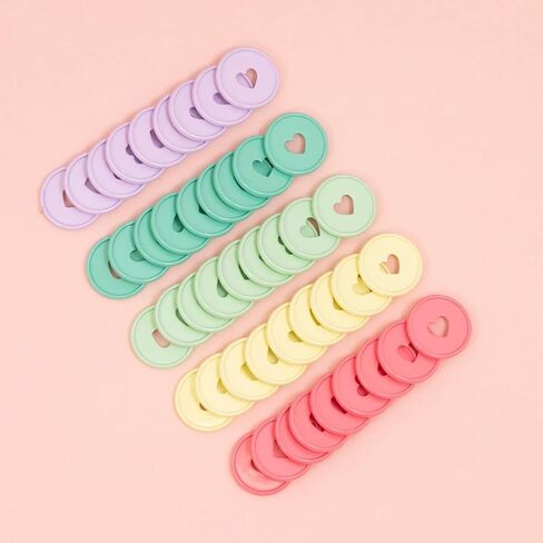 Craftelier - حلقات قرص معدنية على شكل حرف M مع قلب مقطوع بالقالب لتجليد سجل القصاصات للمخططين أو جداول الأعمال أو أجهزة الكمبيوتر المحمولة أو الألبومات | عبوة من 9 قطع. 35 ملم - لون أبيض in Kuwait