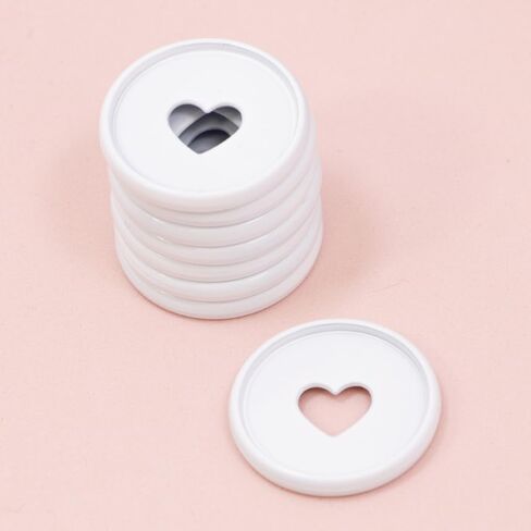 Craftelier - حلقات قرص معدنية على شكل حرف M مع قلب مقطوع بالقالب لتجليد سجل القصاصات للمخططين أو جداول الأعمال أو أجهزة الكمبيوتر المحمولة أو الألبومات | عبوة من 9 قطع. 35 ملم - لون أبيض in Kuwait