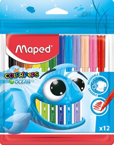 Maped Color'Peps Ocean Pens with Plastic Pouch Assorted Colours, 845720 in Saudi Arabia