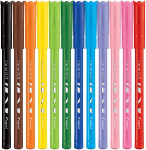 Maped Color'Peps Ocean Pens with Plastic Pouch Assorted Colours, 845720 in Saudi Arabia