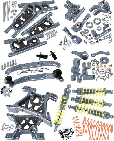 Upgrades Part for 1/10 Slash 4x4/Slash 4x4 VXL,Alloy Suspension Arm,Shock Absorber,Caster Block,Steering Blocks,Stub Axle Carriers,Steering Bellcranks,Shock Tower,Body Mounts,Navy Blue in Saudi Arabia