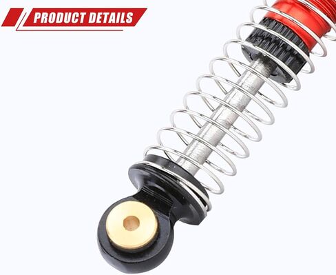 RCAWD Hole to Hole 40mm Shocks Oil Filled & Wheel Lock Nut for Axial 1/24 SCX24 Front Rear Shock Upgrades Part Silver in Saudi Arabia