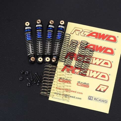 فتحة إلى فتحة RCAWD 40 مم للصدمات مملوءة بالزيت وصمولة قفل العجلة لمحور 1/24 SCX24 جزء ترقيات الصدمات الأمامية والخلفية باللون الفضي in Saudi Arabia
