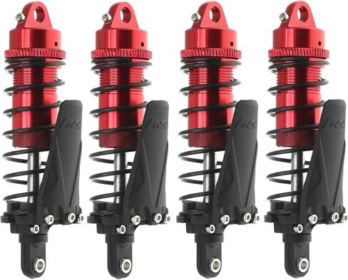 REDSPIDER RC Shock Absorber Set With mudguard（4pcs）Multiple specifications to choose from， for TRAXXAS 1/10 Slash Remo Hobby HuanQi 727 Short Truck RC Car ﻿ (Red（90mm）) in Saudi Arabia