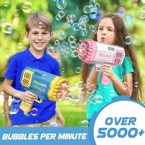 مسدس فقاعات دولانوس عبوتين مع زجاجتين من محلول الفقاعات، آلة فقاعات غمس مضيئة بـ 40 فتحة للأطفال، لعبة فقاعات للأطفال بعمر 3 4 5 6 7 8 سنوات للأولاد في الهواء الطلق وحفلات الزفاف وأعياد الميلاد (2 * أزرق) in Kuwait