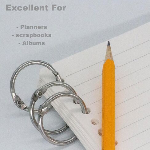 15 Pack 1 Inch Loose Leaf Binder Ring, Stainless Steel Metal Binder Rings for School, Scrapbook, Notebook, and Photo Album, Ring Binder Clips in Kuwait