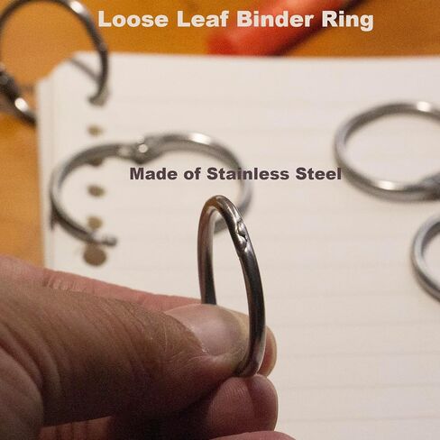 15 Pack 1 Inch Loose Leaf Binder Ring, Stainless Steel Metal Binder Rings for School, Scrapbook, Notebook, and Photo Album, Ring Binder Clips in Kuwait