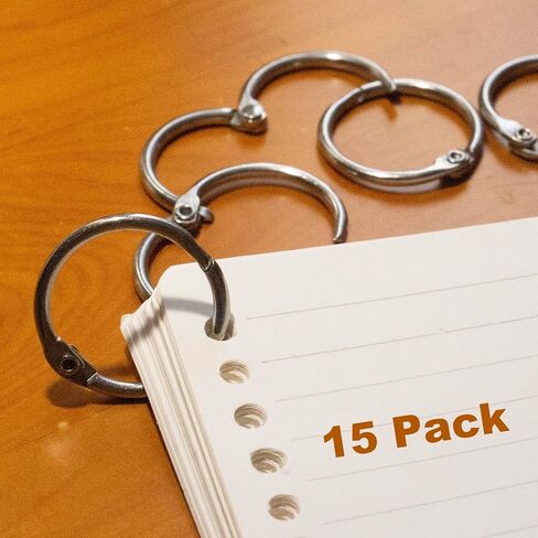 15 Pack 1 Inch Loose Leaf Binder Ring, Stainless Steel Metal Binder Rings for School, Scrapbook, Notebook, and Photo Album, Ring Binder Clips in Kuwait