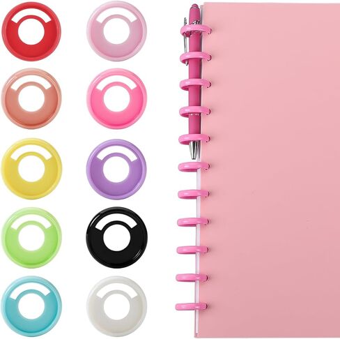 60 Pcs Discbound Expansion Discs, 1.1 inches Multicolor Plastic Binder Rings Discs Book Binding Discs for DIY Notebooks and Planner Scrapbooking Supplies in Kuwait