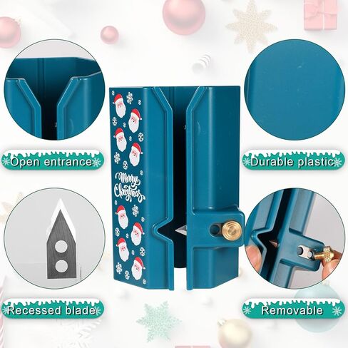 lasuroa Wrapping Paper Cutter, Gift Wrap Cutter Christmas Paper Cutter Slicing Tool Wrapping Paper Roll Cutter Slider for Xmas Birthday Holiday Weddings Gifts Crafts Wrapper Supplies (Blue) in Saudi Arabia