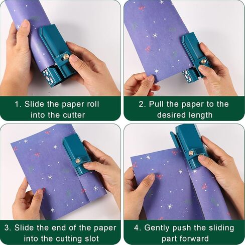 lasuroa Wrapping Paper Cutter, Gift Wrap Cutter Christmas Paper Cutter Slicing Tool Wrapping Paper Roll Cutter Slider for Xmas Birthday Holiday Weddings Gifts Crafts Wrapper Supplies (Blue) in Saudi Arabia