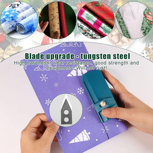 lasuroa Wrapping Paper Cutter, Gift Wrap Cutter Christmas Paper Cutter Slicing Tool Wrapping Paper Roll Cutter Slider for Xmas Birthday Holiday Weddings Gifts Crafts Wrapper Supplies (Blue) in Saudi Arabia