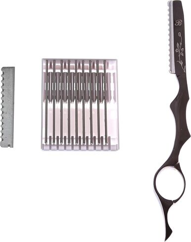 Razor with Box of Blades, Chrome Ivy Leaf Feather, 3.0 Ounce in Saudi Arabia