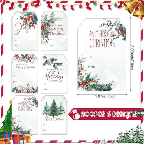 Janlaugh 300 جهاز كمبيوتر شخصى عيد الميلاد النباتات المائية هدية العلامة لفة عيد الميلاد هدية ملصقات التسمية عيد الميلاد ذاتية اللصق التسمية الموسمية التمنيات التسمية ملصق لديكورات حفلة عيد الميلاد in Kuwait