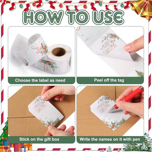 Janlaugh 300 جهاز كمبيوتر شخصى عيد الميلاد النباتات المائية هدية العلامة لفة عيد الميلاد هدية ملصقات التسمية عيد الميلاد ذاتية اللصق التسمية الموسمية التمنيات التسمية ملصق لديكورات حفلة عيد الميلاد in Kuwait