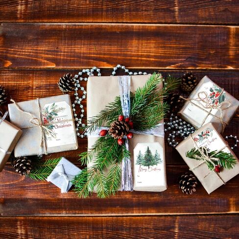 Janlaugh 300 جهاز كمبيوتر شخصى عيد الميلاد النباتات المائية هدية العلامة لفة عيد الميلاد هدية ملصقات التسمية عيد الميلاد ذاتية اللصق التسمية الموسمية التمنيات التسمية ملصق لديكورات حفلة عيد الميلاد in Kuwait