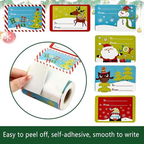 2024 New 250 Pcs Christmas Gift Tags Stickers for Presents, 2 x 3 Inch Christmas Presents Stickers, Christmas Santa Labels Self Adhesive Stickers for Holiday Decor, Xmas Name Tag Stickers for Gifts in Saudi Arabia