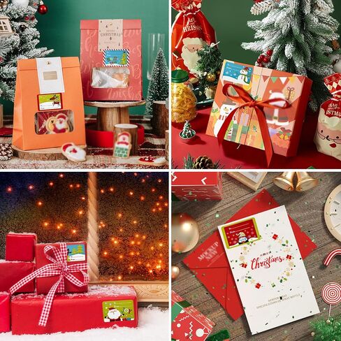 2024 New 250 Pcs Christmas Gift Tags Stickers for Presents, 2 x 3 Inch Christmas Presents Stickers, Christmas Santa Labels Self Adhesive Stickers for Holiday Decor, Xmas Name Tag Stickers for Gifts in Saudi Arabia