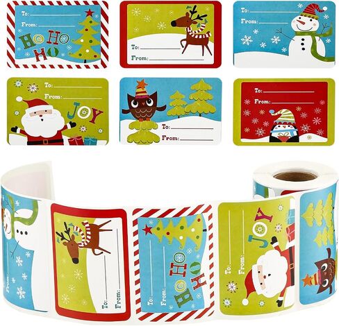 2024 New 250 Pcs Christmas Gift Tags Stickers for Presents, 2 x 3 Inch Christmas Presents Stickers, Christmas Santa Labels Self Adhesive Stickers for Holiday Decor, Xmas Name Tag Stickers for Gifts in Saudi Arabia