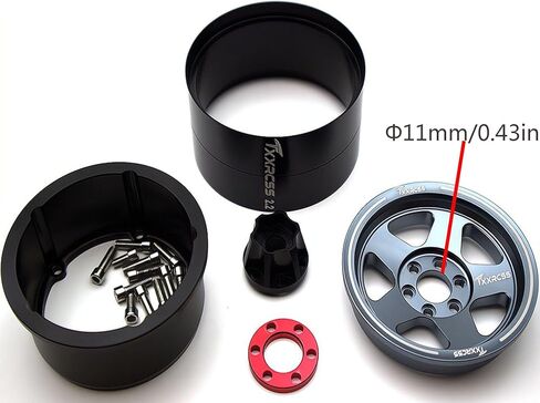 Adjustable 2 Offsets RC 2.2 Beadlock Wheels Rims Hub 1/10 Crawle Car Wheel Aluminum Upgrades for Gen8 Everest Gen 7 Pro / SCX10 Trx4m(4PC) (Black) in Kuwait