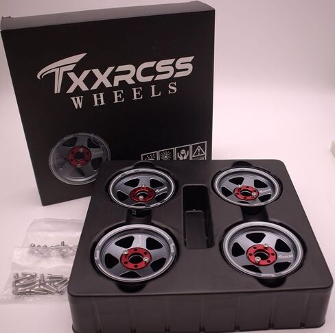 Adjustable 2 Offsets RC 2.2 Beadlock Wheels Rims Hub 1/10 Crawle Car Wheel Aluminum Upgrades for Gen8 Everest Gen 7 Pro / SCX10 Trx4m(4PC) (Black) in Kuwait