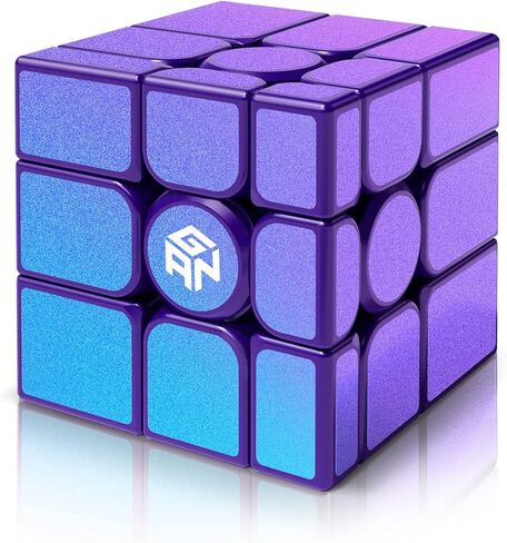 ملصق GAN MirrorM، 3x3x3 مغناطيسي 48 مغناطيس أرجواني بريق مرآة لامعة سرعة مكعب لغز ألعاب مغناطيس للأطفال والكبار، قطع الزوايا، حل حسب الشكل in Kuwait