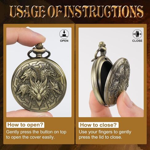 Kabinka DND Dice Set, 7pcs Mini Metal Dice with Pocket Watch Shell, Portable D&D Dice with Necklace, Dungeons and Dragons Dice for RPG(Five-Headed Dragon, Bronze) in Kuwait