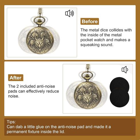Kabinka DND Dice Set, 7pcs Mini Metal Dice with Pocket Watch Shell, Portable D&D Dice with Necklace, Dungeons and Dragons Dice for RPG(Five-Headed Dragon, Bronze) in Kuwait