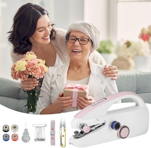 Sewing Machine, Handheld Sewing Machine for Beginners, Two Speed Adjustment Electric Mini Sewing Machine, Easy to Use and Fast Stitch Suitable for Clothes,Fabrics, DIY Home Travel (Pink) in Saudi Arabia