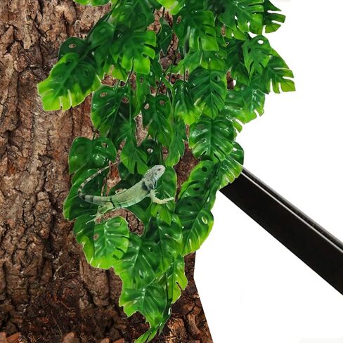 Reptile Plants 3 PCS Hanging Terrarium Plant with Suction Cup Fake Amphibian Plants for Bearded Dragons,Lizards,Geckos,Snake and Hermit Crab Tank Habitat Decorations 30 inches Green(Style 2) in Saudi Arabia