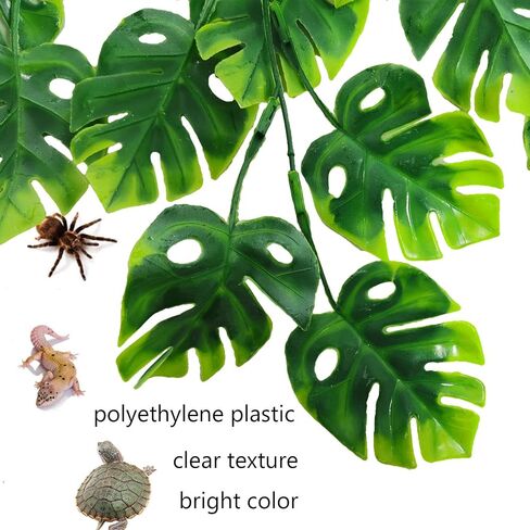 Reptile Plants 3 PCS Hanging Terrarium Plant with Suction Cup Fake Amphibian Plants for Bearded Dragons,Lizards,Geckos,Snake and Hermit Crab Tank Habitat Decorations 30 inches Green(Style 2) in Saudi Arabia